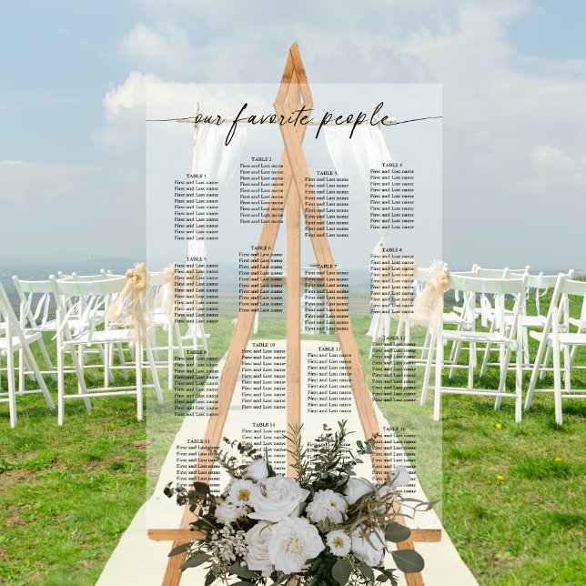 Acrylic Our Favourite People Wedding Seating Chart (Creator Uploaded)