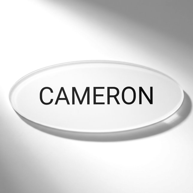 Acrylic Oval Shape Name Tag Magnetic Professional (Front)