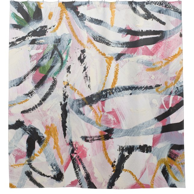 Acrylic Paint Design Element Shower Curtain (Front)