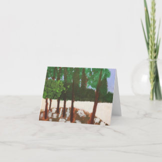 Acrylic painting trees park scene blank note card