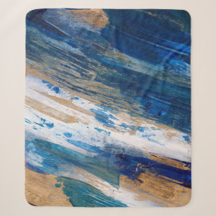 Acrylic painting. Trendy hand painted artwork. Mix Sherpa Blanket