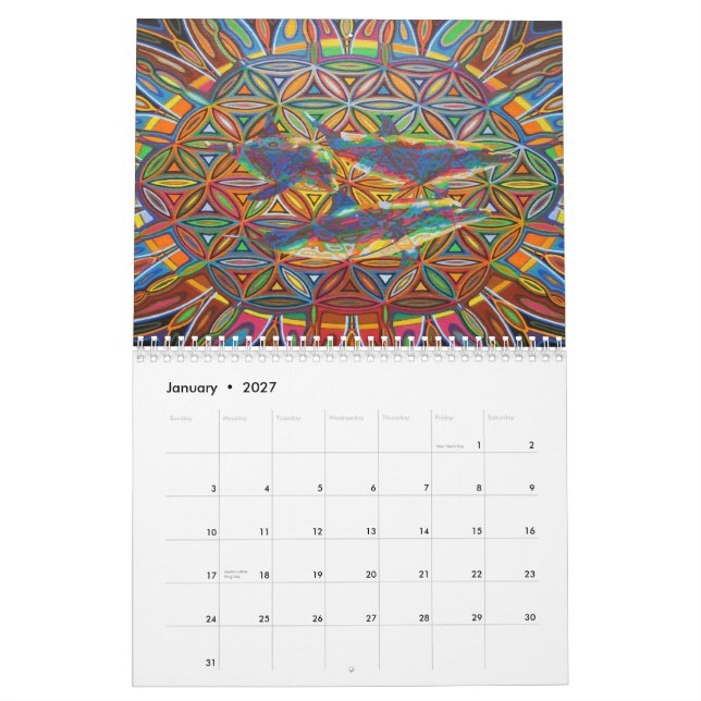 Acrylic Paintings of Karmym Calendar (Jan 2027)