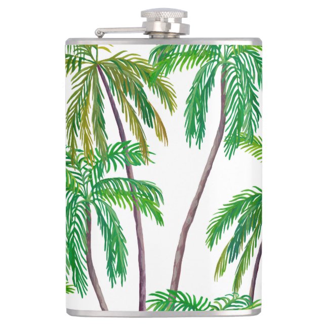 Acrylic Palms: Summer Textile Texture. Hip Flask (Front)