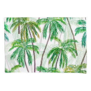 Acrylic Palms: Summer Textile Texture. Pillowcase