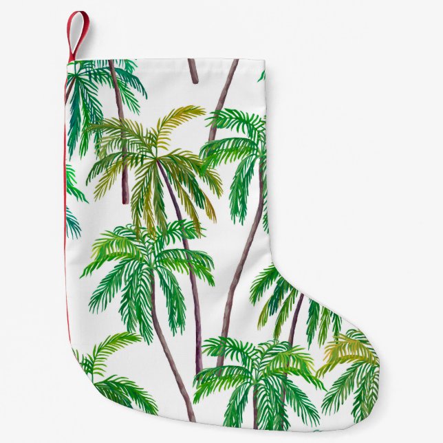Acrylic Palms: Summer Textile Texture. Small Christmas Stocking (Front)