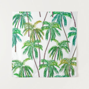 Acrylic Palms: Summer Textile Texture. Tapestry