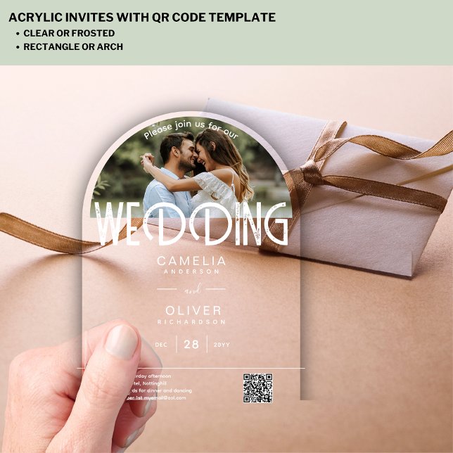 ACRYLIC Photo Wedding Invite Modern Minimal ARCH Invitations (Creator Uploaded)