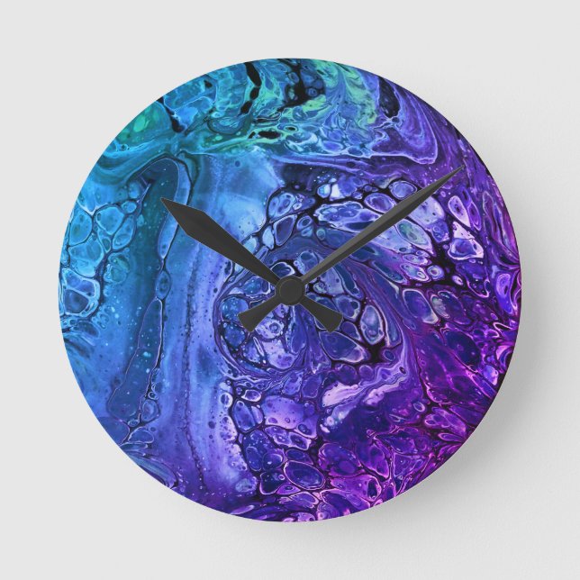 Acrylic Pour #24 Clock (Front)