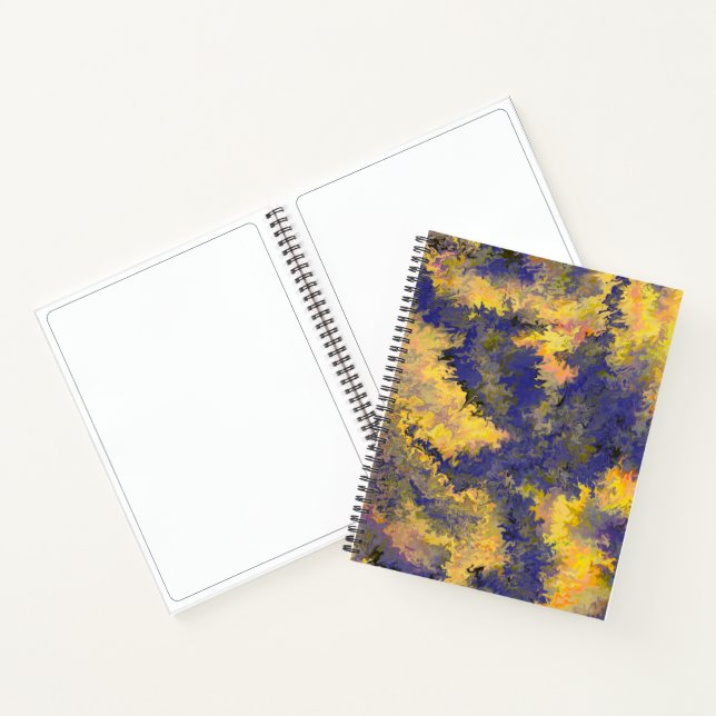 Acrylic Pour, Bronze, Gold, Black, Crystals /  Notebook (Inside)