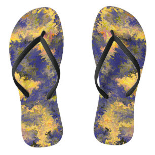 Acrylic Pour, Bronze, Gold, Black, Crystals / Thongs