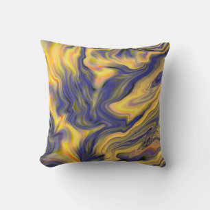 Acrylic Pour, Bronze, Gold, Black / Cushion