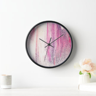 Acrylic Pour Image Round Wall Clock