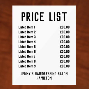 Acrylic Price List Acrylic Sign