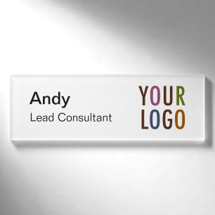 Acrylic Professional Name Tag with Logo Magnetic