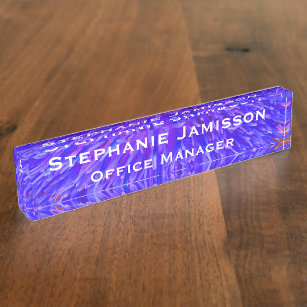 Acrylic Purple  Floral Macro Abstract Name Title  Nameplate