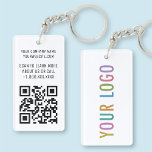 Acrylic QR Code Keychain Business Logo Rectangle<br><div class="desc">Personalise our premium acrylic QR code keychain with your QR code link, business logo (on opposite side), and custom text. It’s waterproof and UV resistant. QR keychains are a handy way for you to share your information, and they are useful promotional swag for customers. The dimensions of the rectangle keychain...</div>