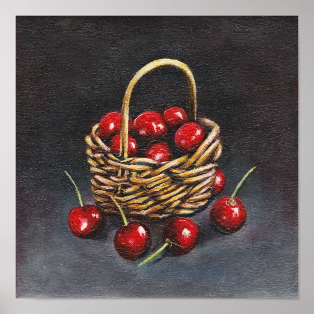 Acrylic Red Cherry Original  Poster (Front)