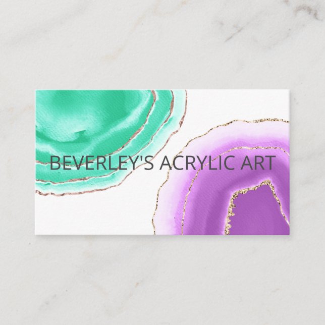 Acrylic Resin Artist Handmade Home Decor Business Card (Front)