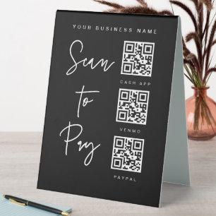 Acrylic Scan QR Sign Business Table Tent Checkout