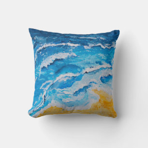 Acrylic sea and beach painting on drawing stand wi cushion