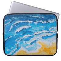 Acrylic sea and beach painting on drawing stand wi