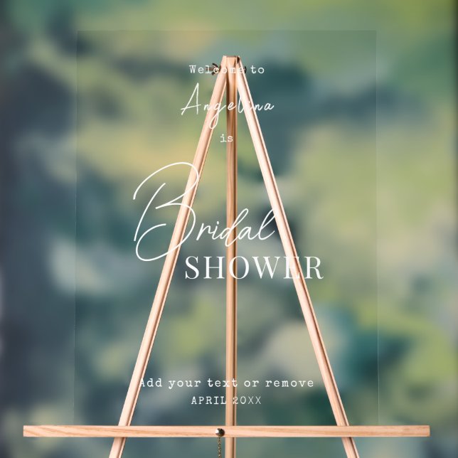 Acrylic Sign for bride shower. (Neutral)