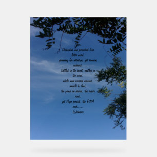 Acrylic Sign POEM ON PHOTOGRAPH DESIGN