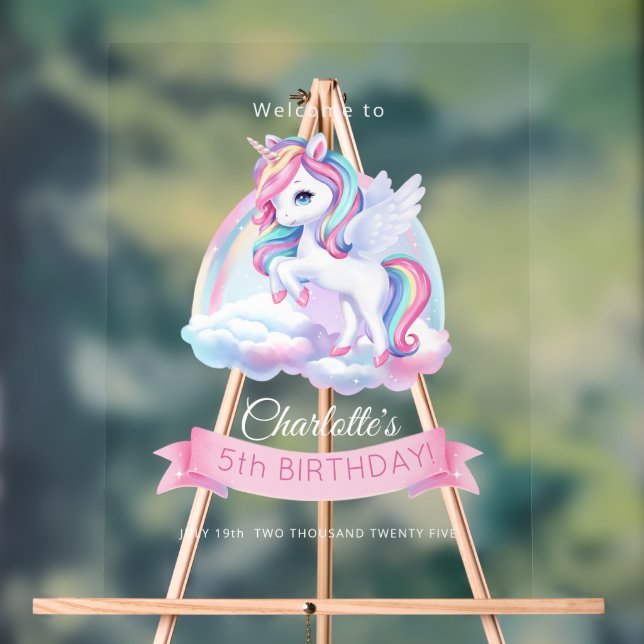 Acrylic Sign to a magical birthday party. (Neutral)