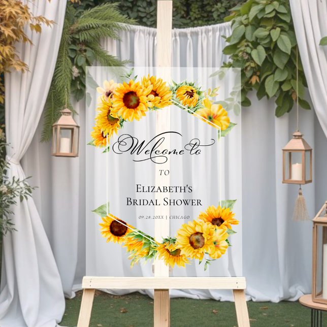Acrylic Sunflower Bridal Shower Welcome Sign (Creator Uploaded)