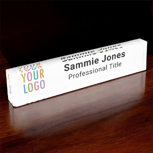 Acrylic Table & Desk Name Plate with Business Logo