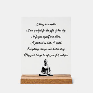 Acrylic tabletop inspirational prayer sign