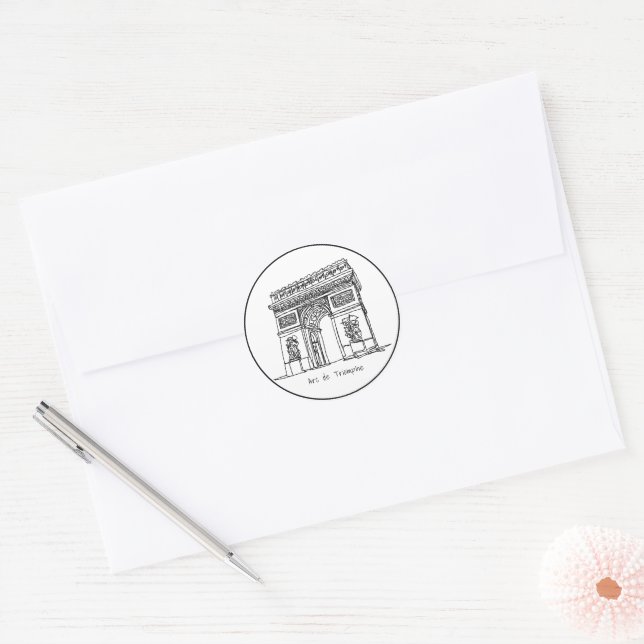 Acrylic Tray Classic Round Sticker (Envelope)