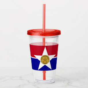 Acrylic Tumbler with flag of Dallas, Texas