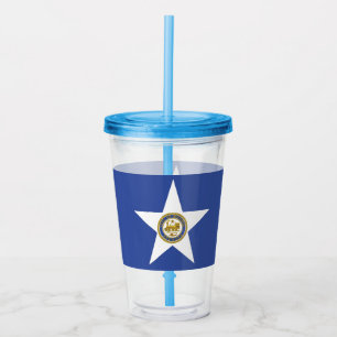 Acrylic Tumbler with flag of Houston, Texas
