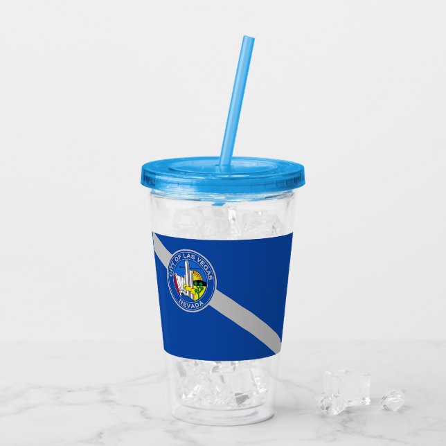 Acrylic Tumbler with flag of Las Vegas (Back Ice)