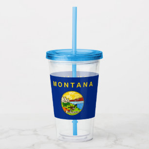 Acrylic Tumbler with flag of Montana