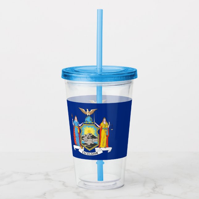 Acrylic Tumbler with flag of New York (Front)