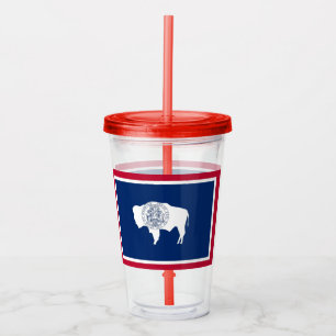 Acrylic Tumbler with flag of Wyoming State