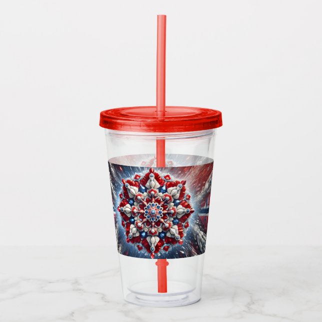 Acrylic Tumbler with Norwegian Colours Design (Front)