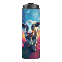 Acrylic Valentine's Day Cow Tumbler