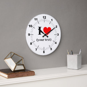 Acrylic Wall Clock - Custom I Heart - Add Text
