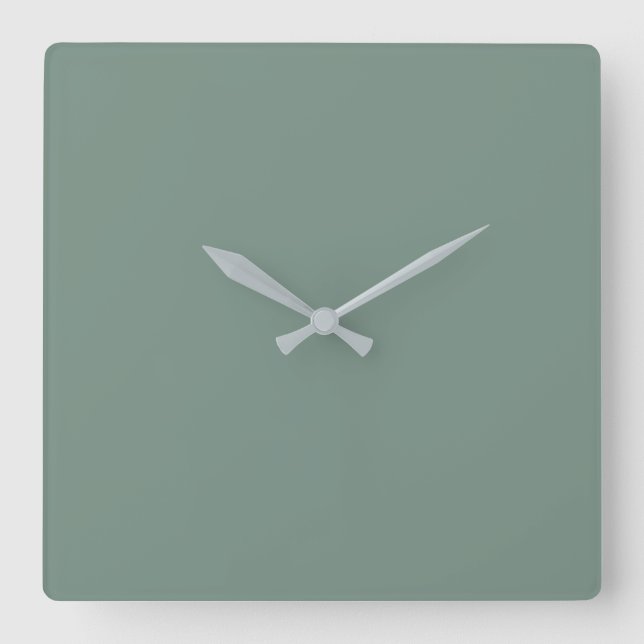 Acrylic Wall Clock, Deep Sage Square Wall Clock (Front)