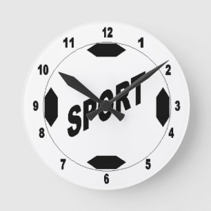 Acrylic Wall Clock,Medium BALLON SPORT Round Clock