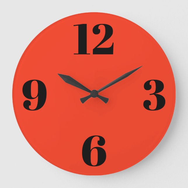 Acrylic Wall Clock - Orange Background (Front)