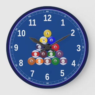 Acrylic Wall Clock Pool Racked Balls