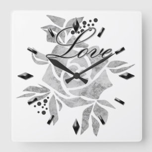 Acrylic Wall Clock Romantic mosaic textured pink r