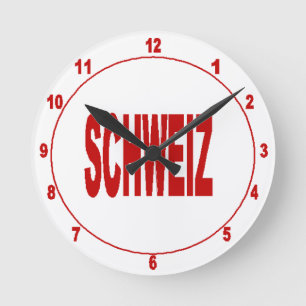 Acrylic wall clock, Ronde Medium SCHWEIZ Round Clock