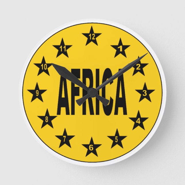Acrylic Wall Clock, Round Medium AFRICA Clock (Front)