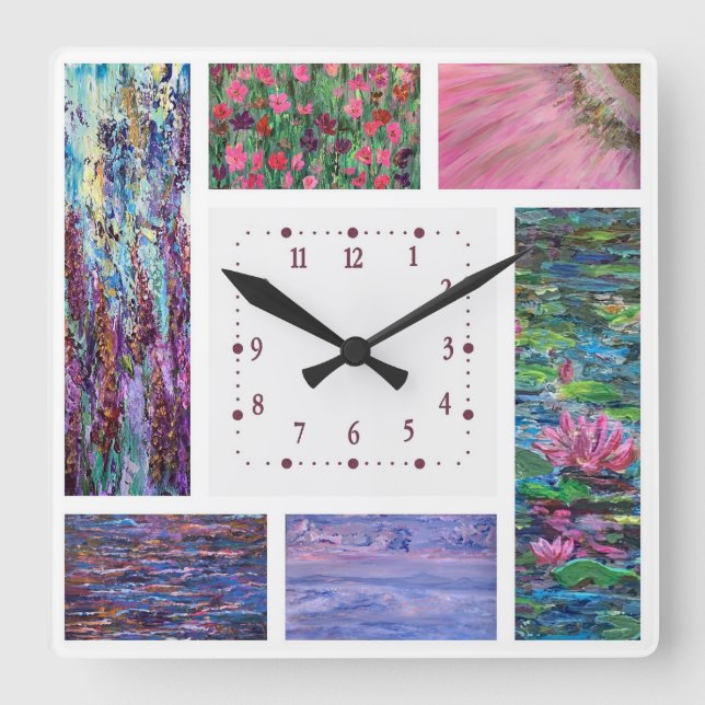 Acrylic Wall Clock, Square Square Wall Clock (Front)