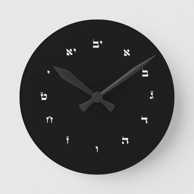 Acrylic Wall Clock with Hebrew Numbers (Front)